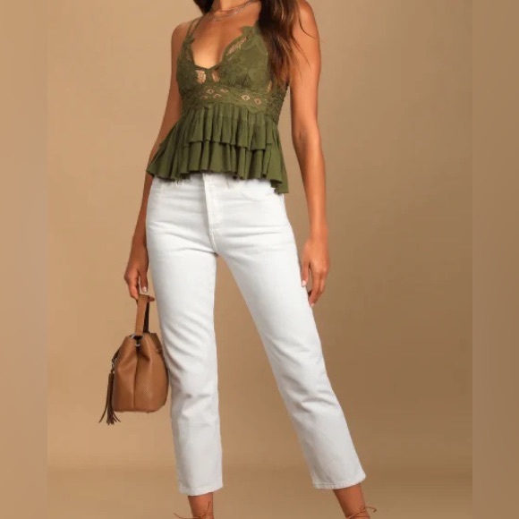 NWT Free People Adella Cami Olive Sparrow - Picture 4 of 5